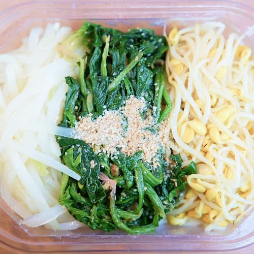 삼색나물(콩나물,무,시금치)