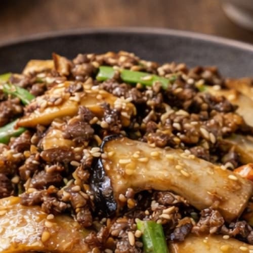 새송이버섯,소고기볶음 - 순수한반찬