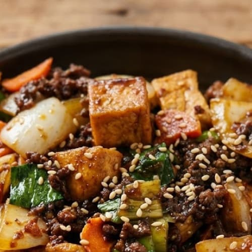 돼지고기,두부간장조림 - 순수한반찬